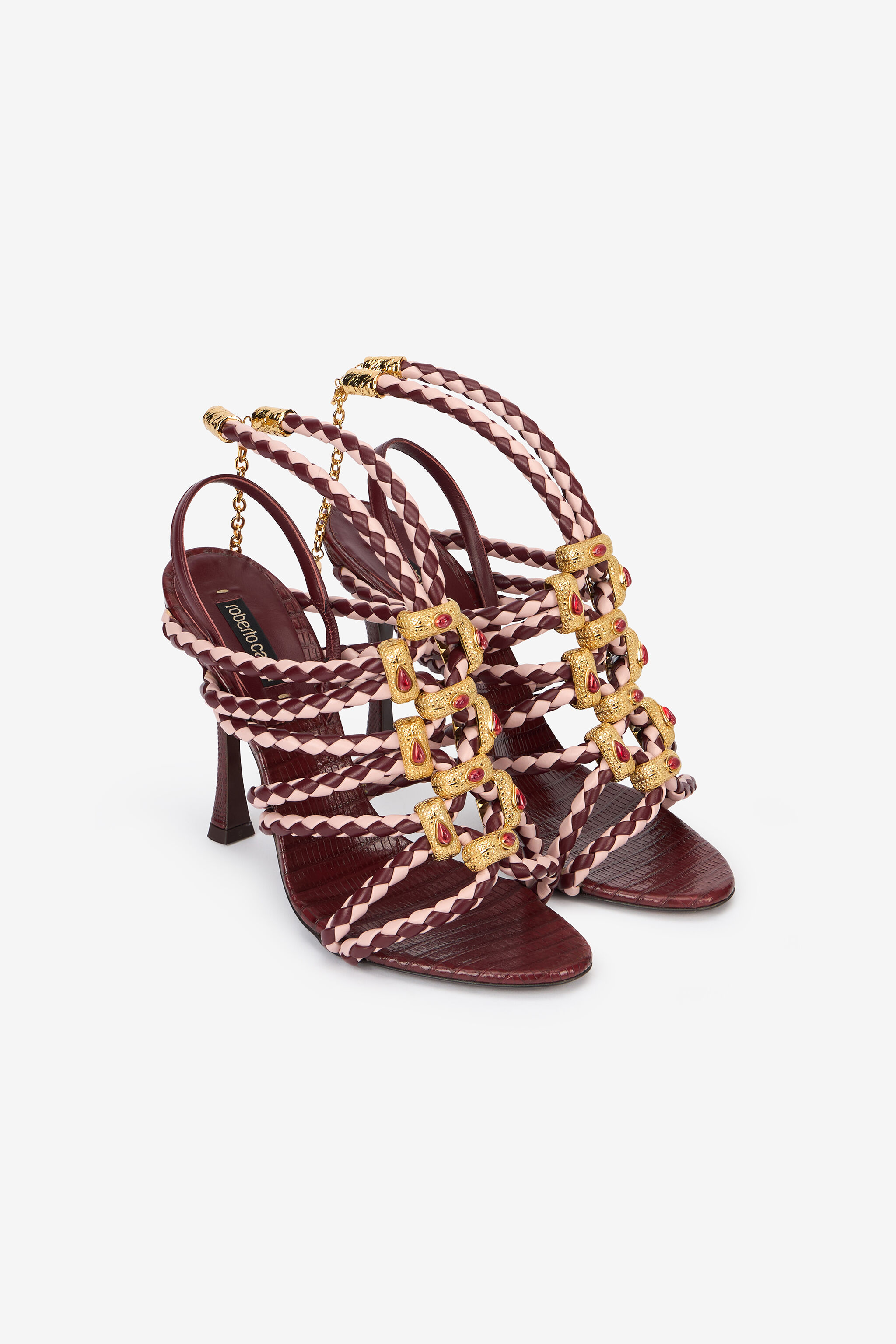 RC Red and White Sandals with Jewel Details ROSSO/BIANCO VWS003-PZ003