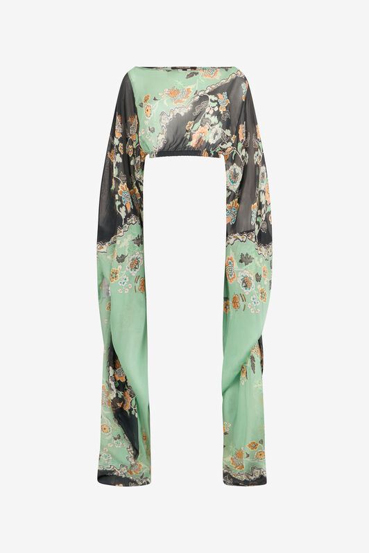 RC Strand-Top mit Kimono-Print GREEN/BLACK XQW040-HNT25