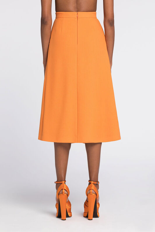 RC Flared wool skirt with fang pendant Orange RKT307-WR013