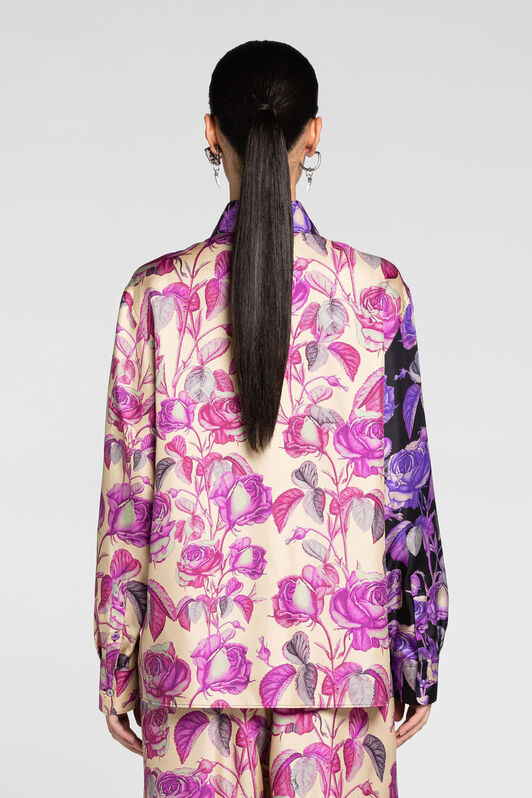 RC Rose-Print Silk Shirt ROSA CH./ROSA PQT704-4QF03