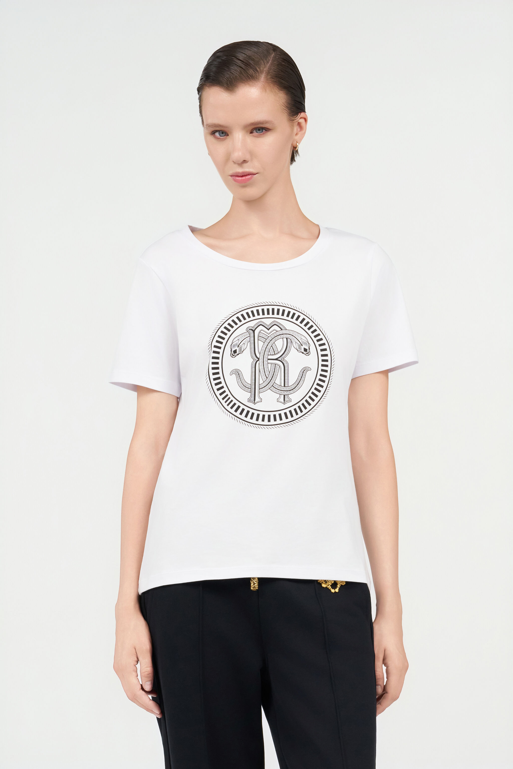 RC T-shirt en Coton Blanc à Logo WHITE QOT60C-JV060
