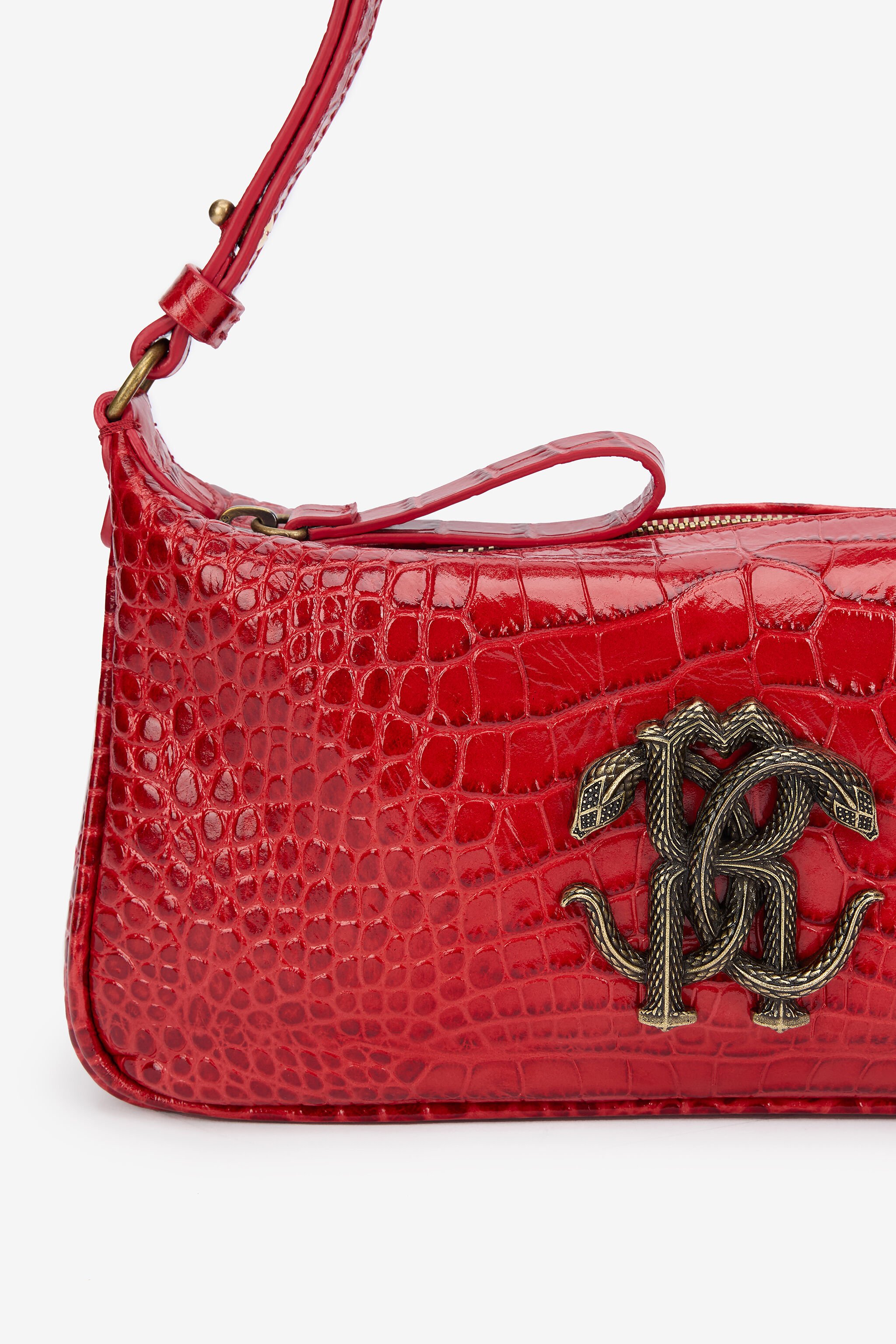 RC Bolso De Hombro Rojo Efecto Cocodrilo Con Mirror Snake MARLBORO RED QOB00B-PZO32