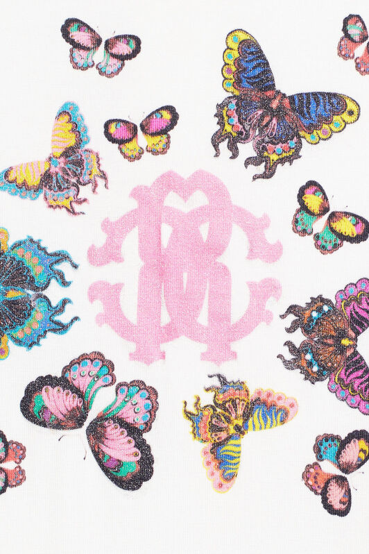 JU T-shirt con stampa Space Butterfly e logo JU T-shirt con stampa Space Butterfly e logo MILKY WHITE IJT629-JE050