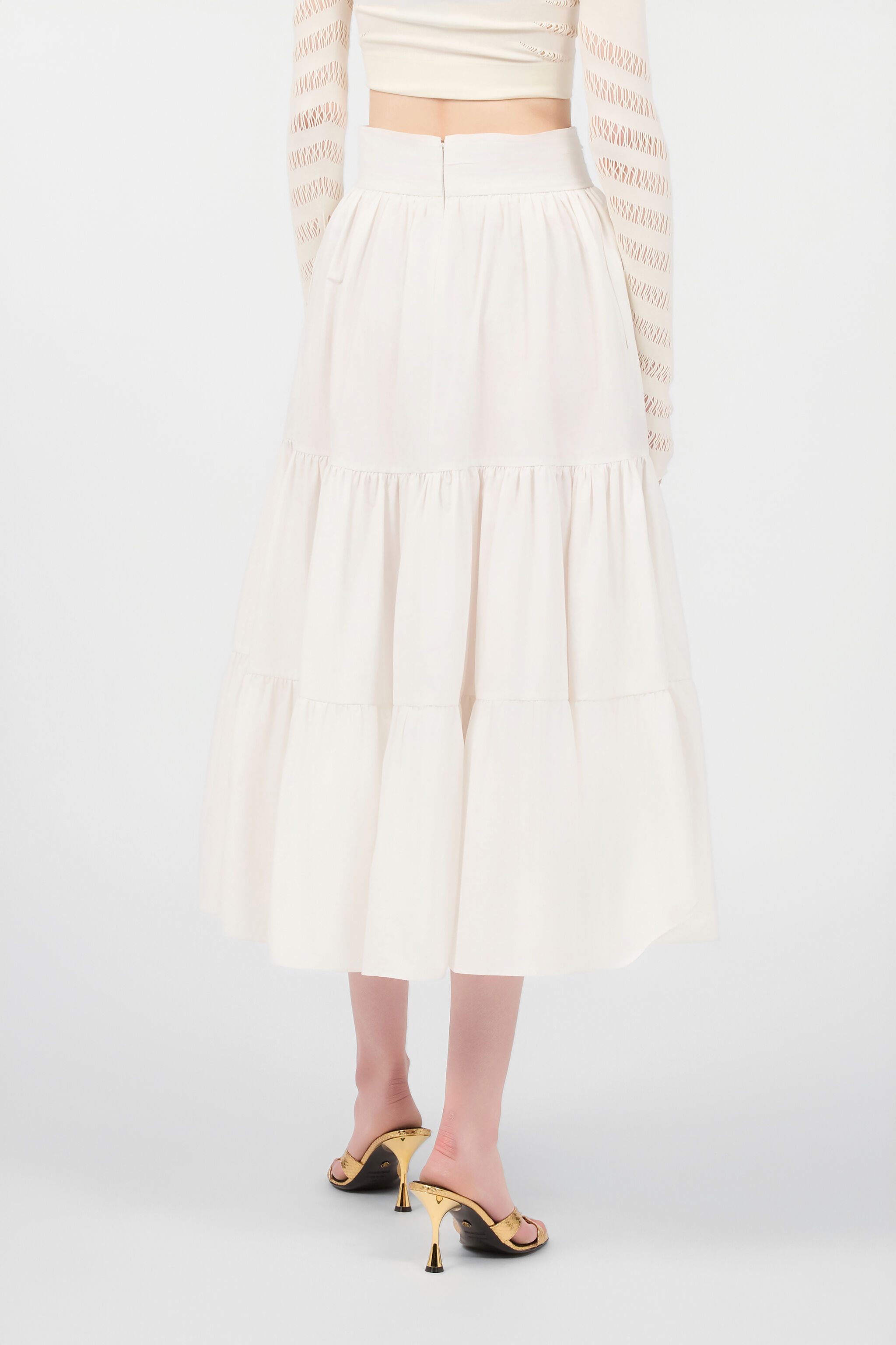 RC Skirt With Mirror Snake Monogram Charm White VKT300-CH033