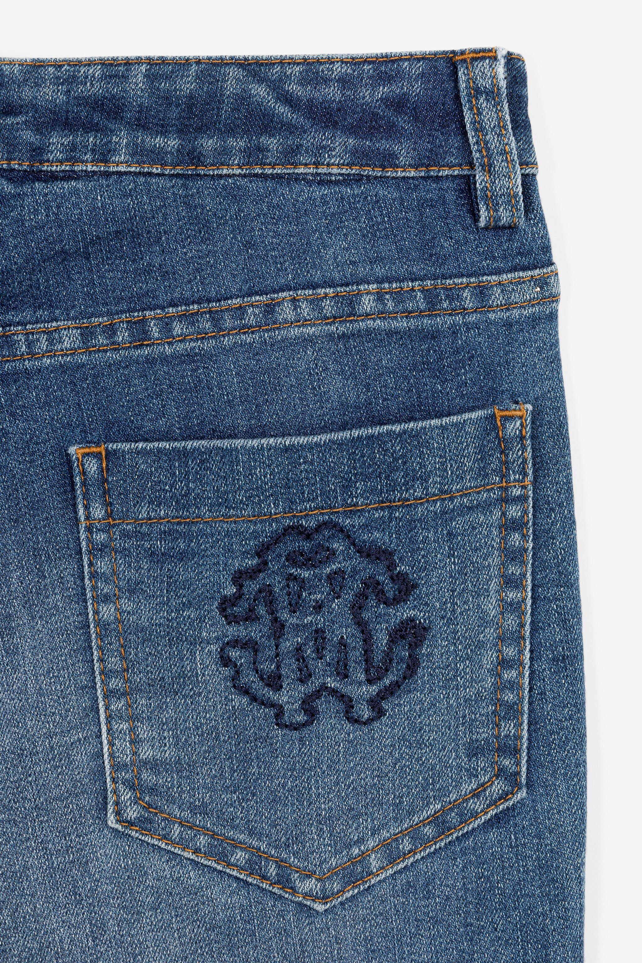 JU RC Monogram-Embroidered Jeans Dark blue QJJ204-DS015