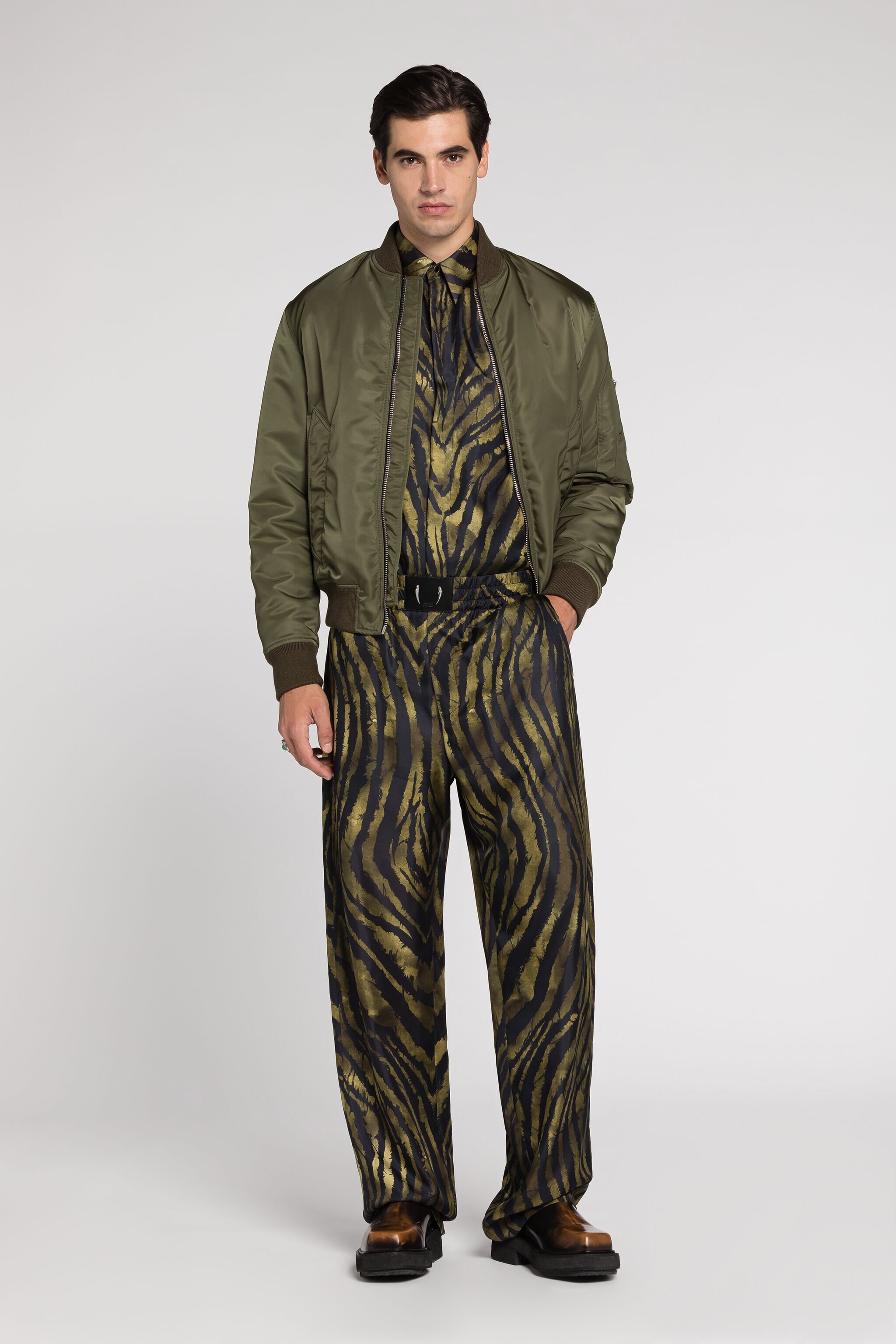 RC Freedom-Print Silk Shirt Dark green/Black RRT716-2N410