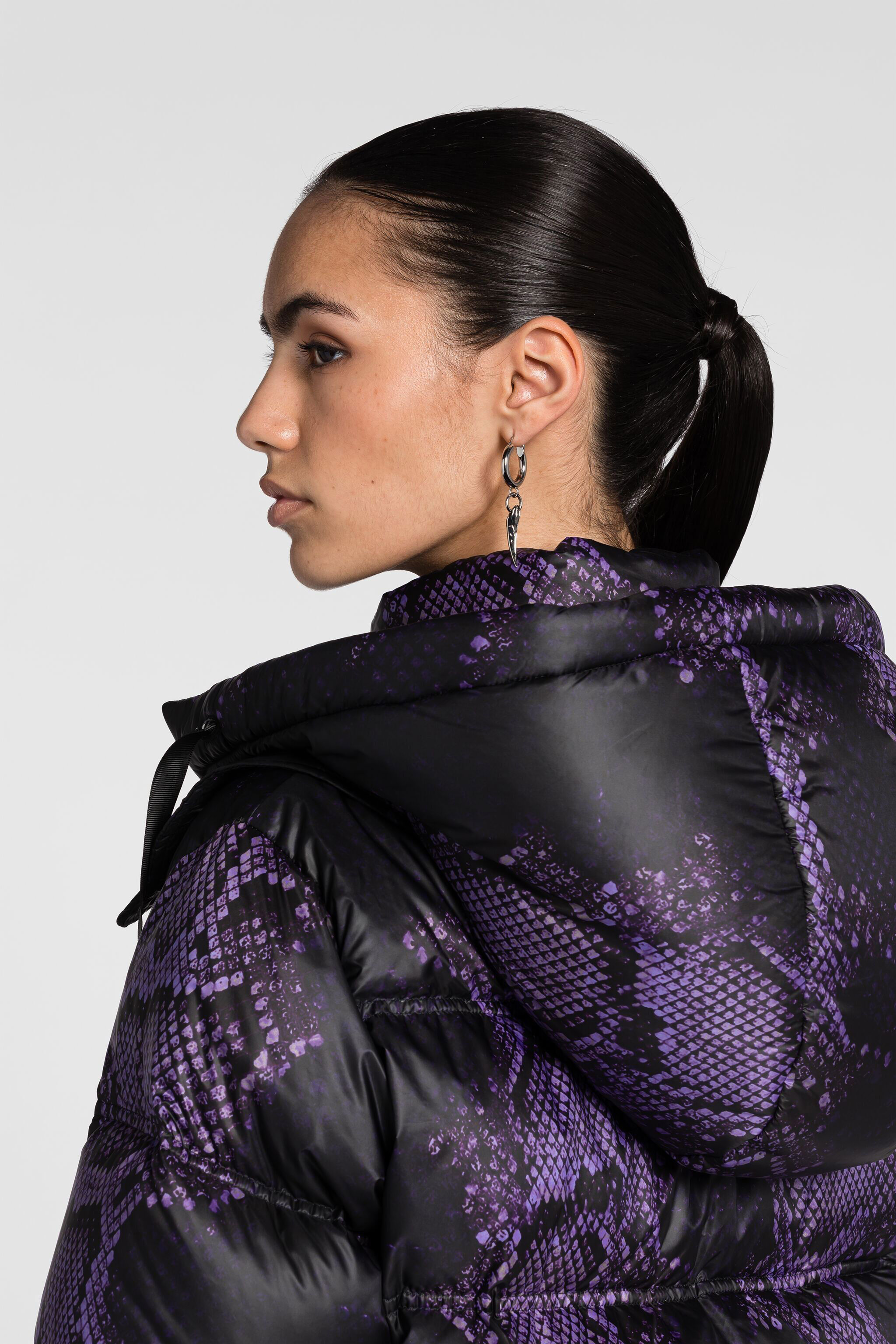 RC Python-Print Padded Jacket Purple PQT800-2TF01