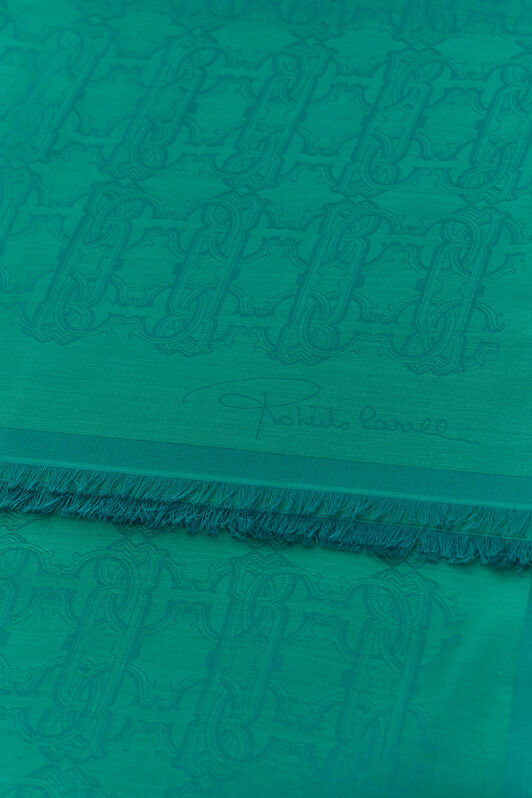 RC Roberto Cavalli Stole with RC MONOGRAM print Grün SYI00C-1HL61