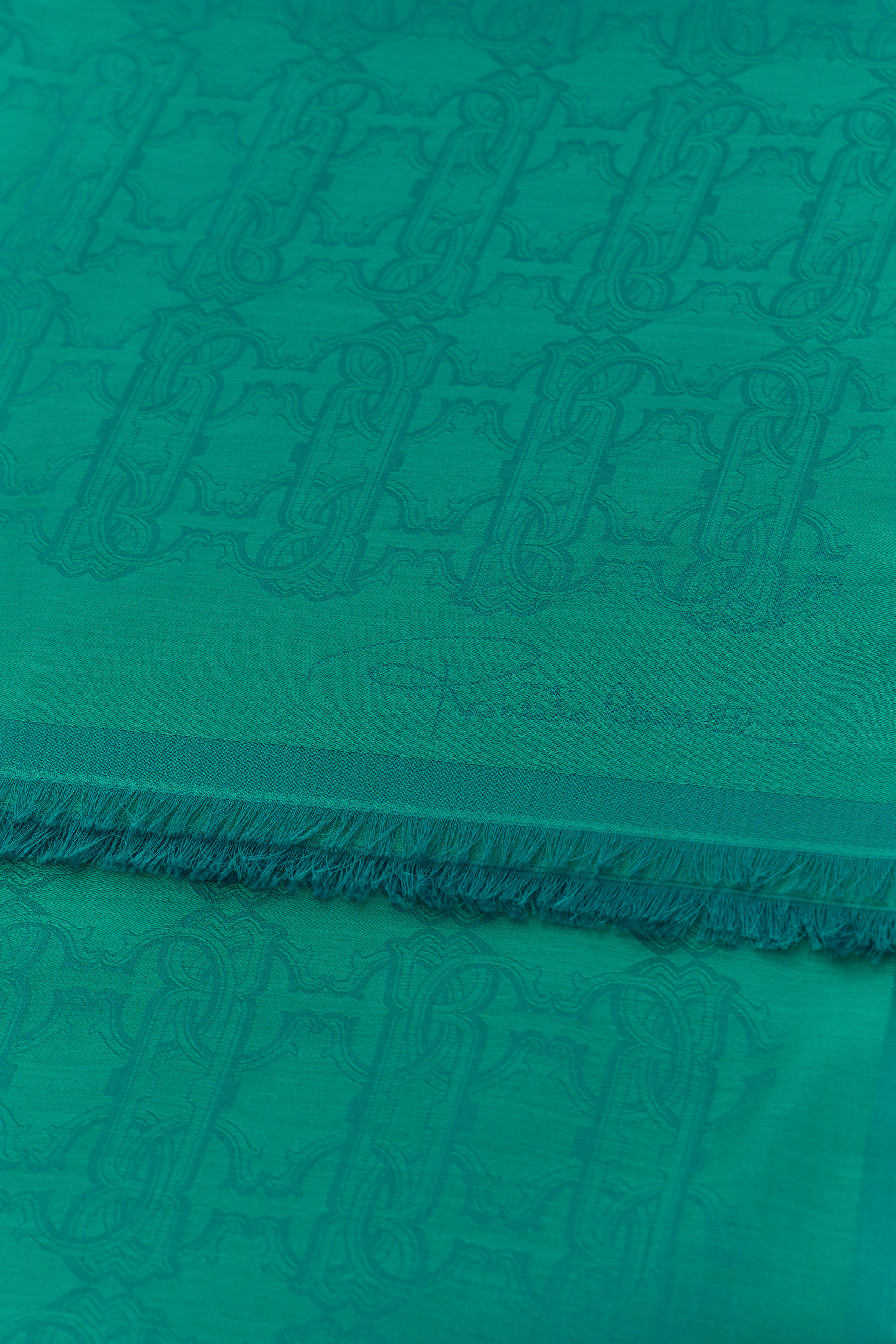 RC Roberto Cavalli Stole with RC MONOGRAM print Grün SYI00C-1HL61