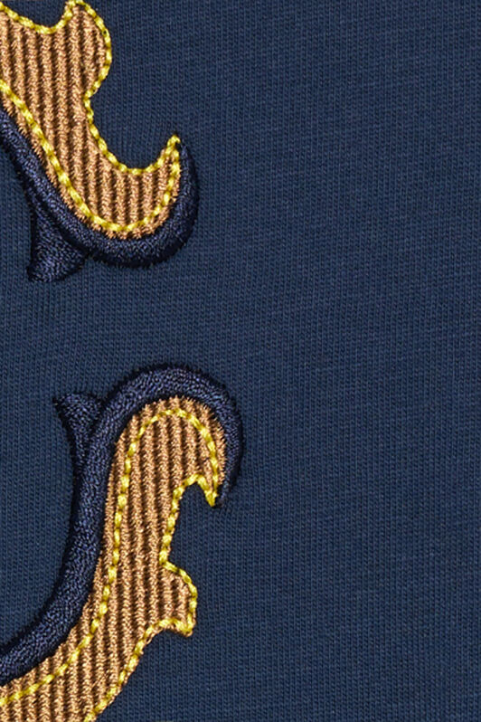 JU Blue T-Shirt with RC Monogram and Logo NAVY VJT60G-JD001