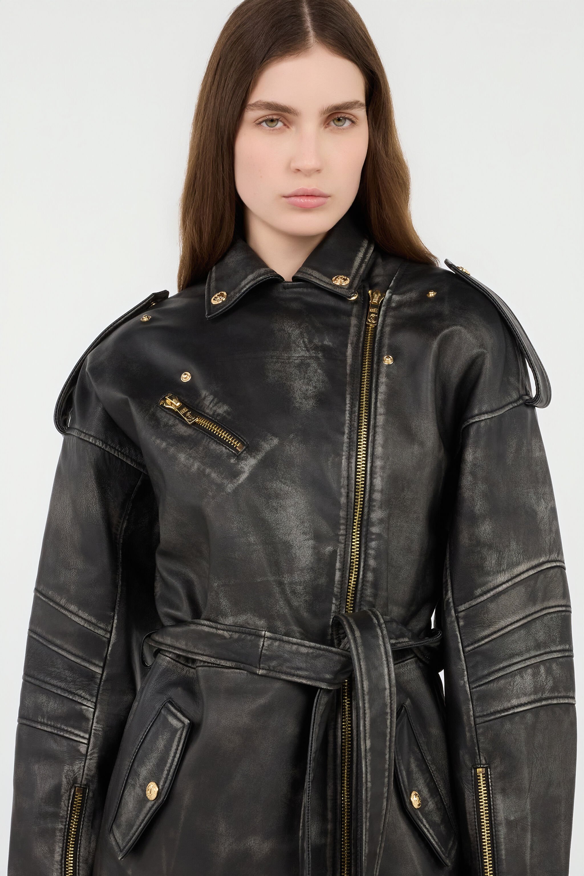 JC Veste en cuir noire JC Veste en cuir noire BLACK VFP007-VF475