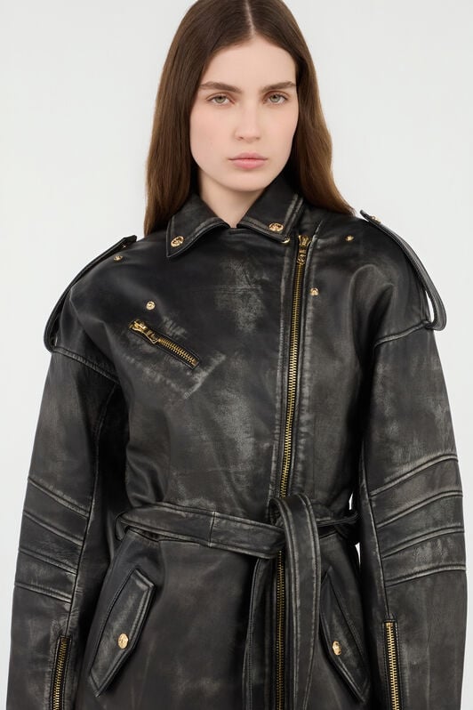 JC Veste en cuir noire JC Veste en cuir noire BLACK VFP007-VF475