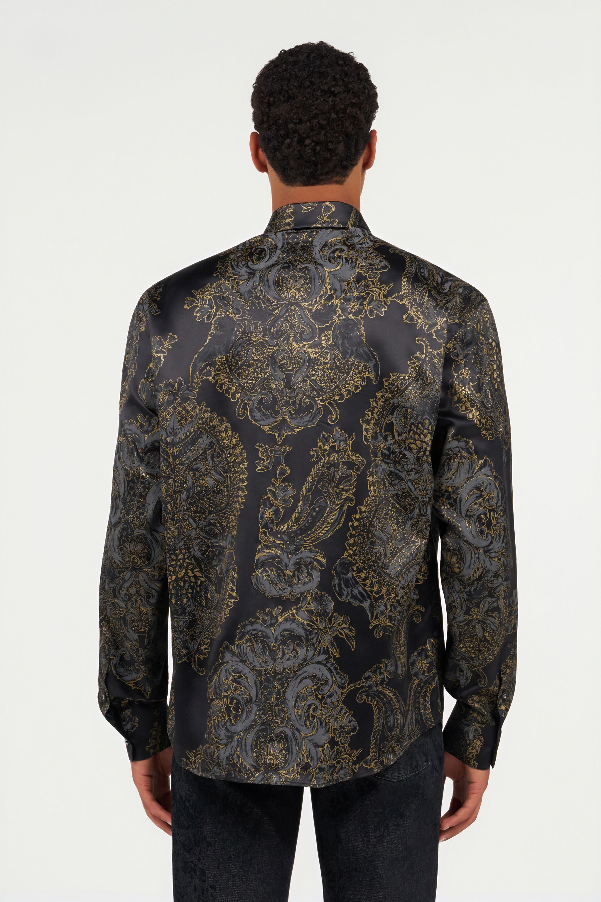 RC Ornamental Black Print Shirt BLACK WRT712-SZR36