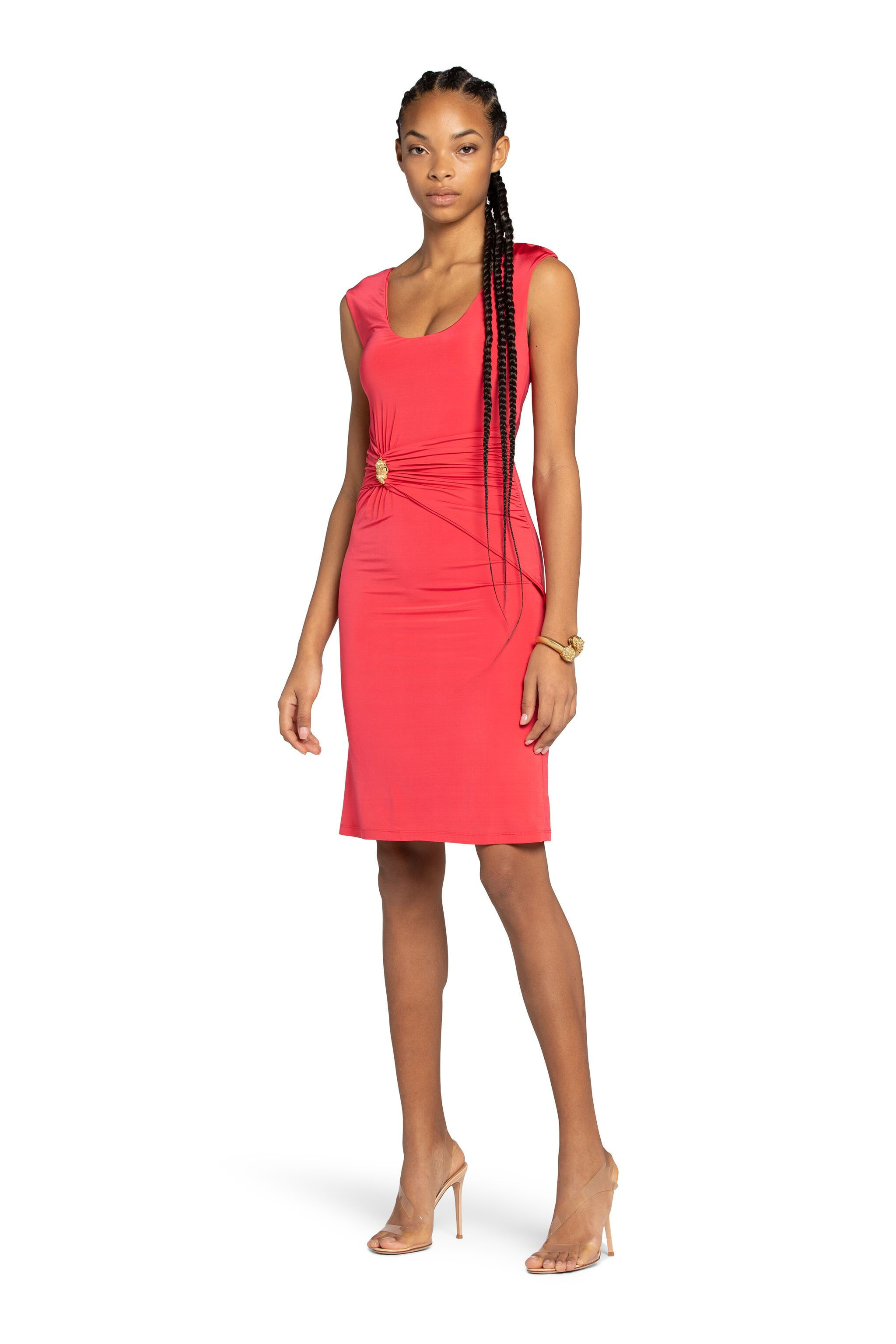 RC Ruched Dress Red FST101-JT003