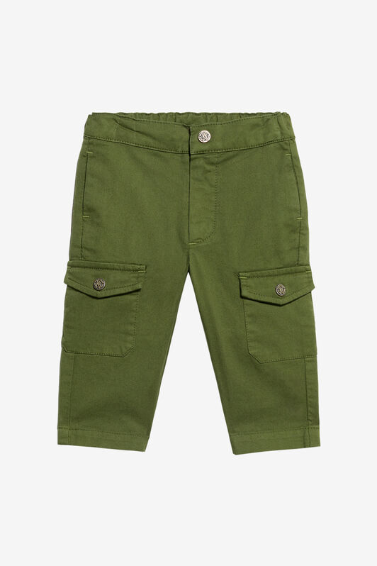 JU Green Cargo Trousers JU Green Cargo Trousers MILITARY GREEN WASH WJT208-CE035