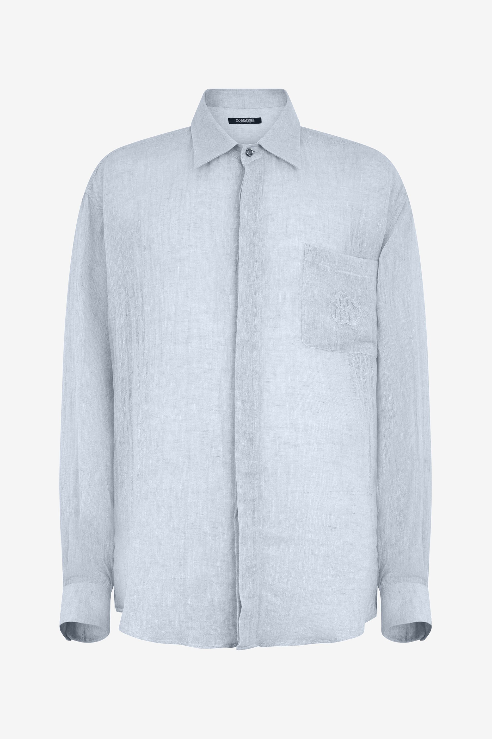 RC Linen Shirt with Embroidered Pocket LIGHT BLUE WNT722-LG007