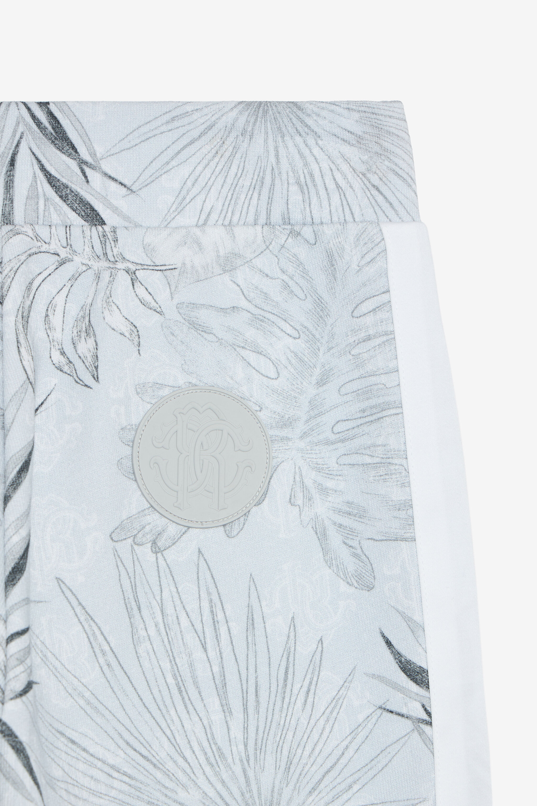 JU Grey Track Pants with Foliage Print GREY VJT20I-5OP31