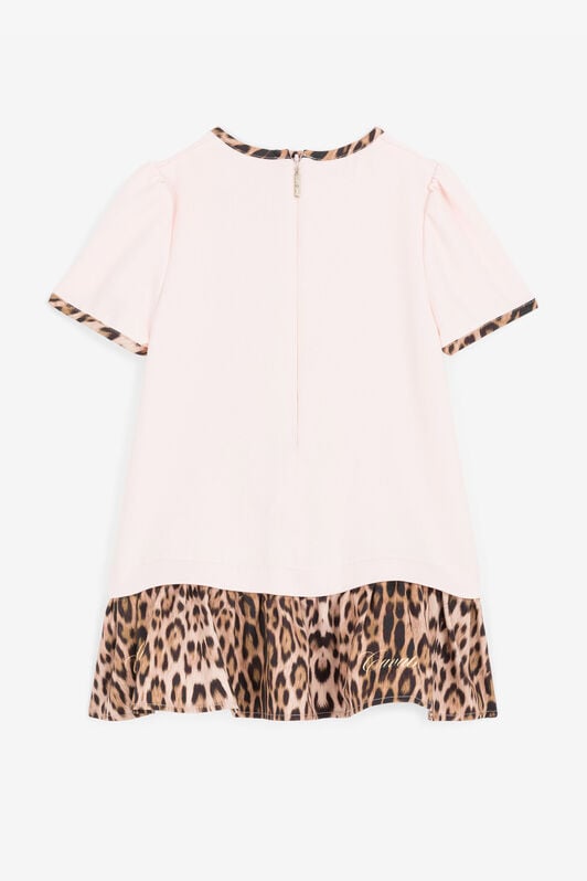JU RC Monogram And Leopard-Print Dress Pink RJT110-RJ005