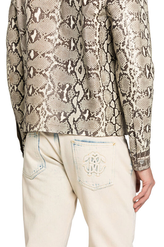 RC Mirror Snake Slim-Fit Jeans Ivory LNJ240-VT011