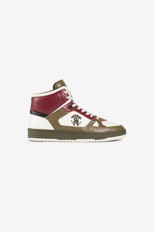 RC Sneakers alte con Monogram Mirror Snake Bianco/Verde scuro RRS017-PZA90