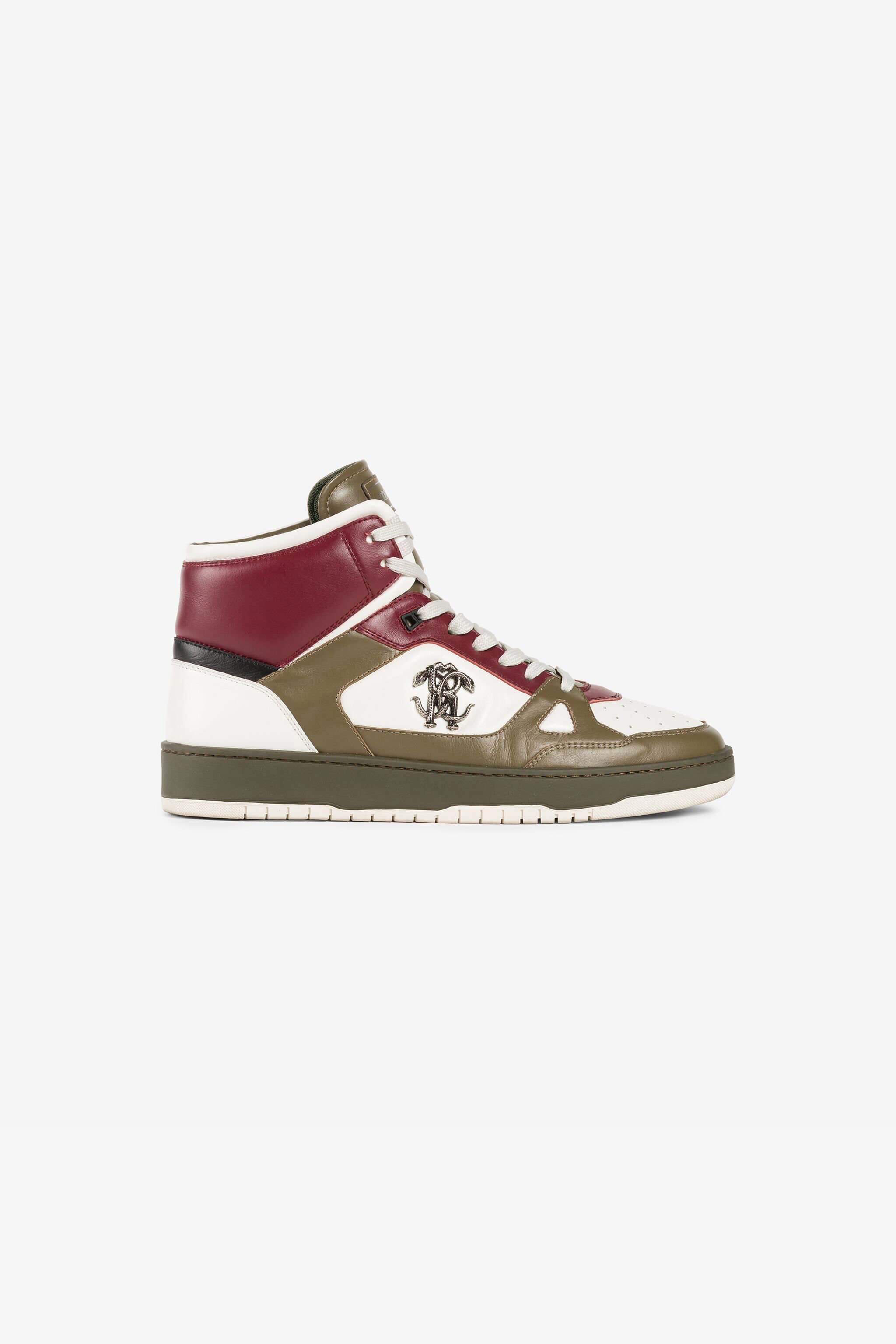 RC Sneakers alte con Monogram Mirror Snake Bianco/Verde scuro RRS017-PZA90