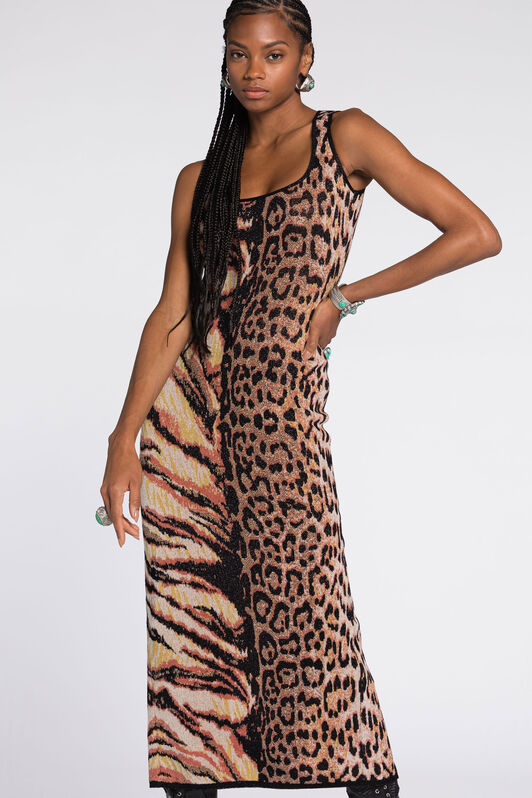 RC Kleid mit Animal-Print Braun RKM100-MI150