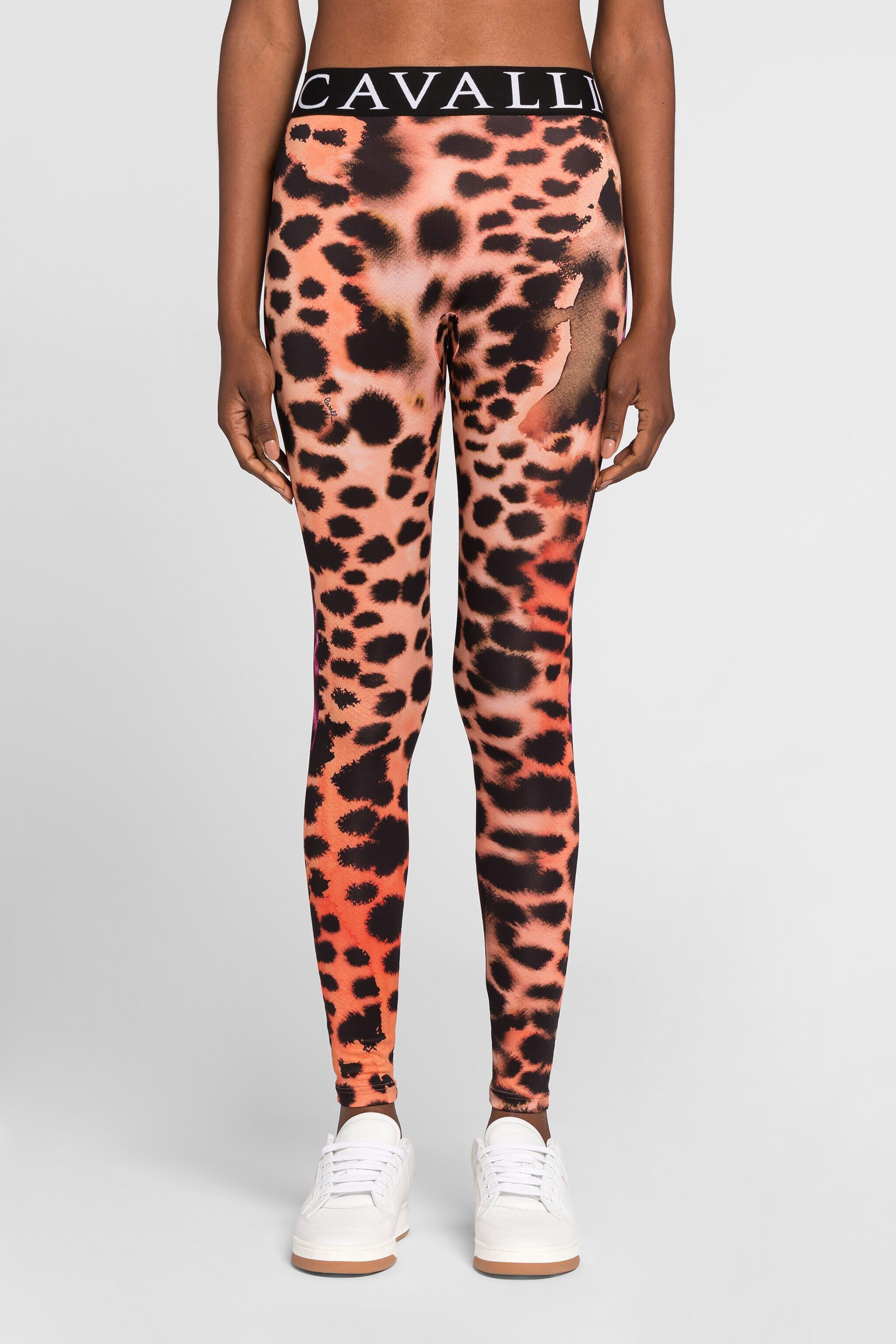 RC Animal-print high-waist leggings PEACH QKT25C-LNF49