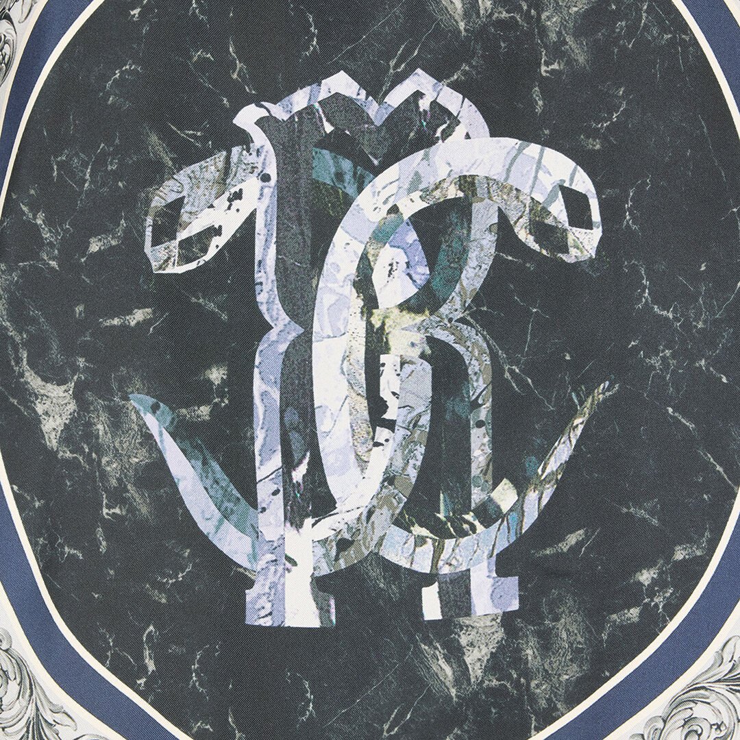 RC T-Shirt With Mirror Snake Monogram And Marble Print Dark blue UKT610-4QN81