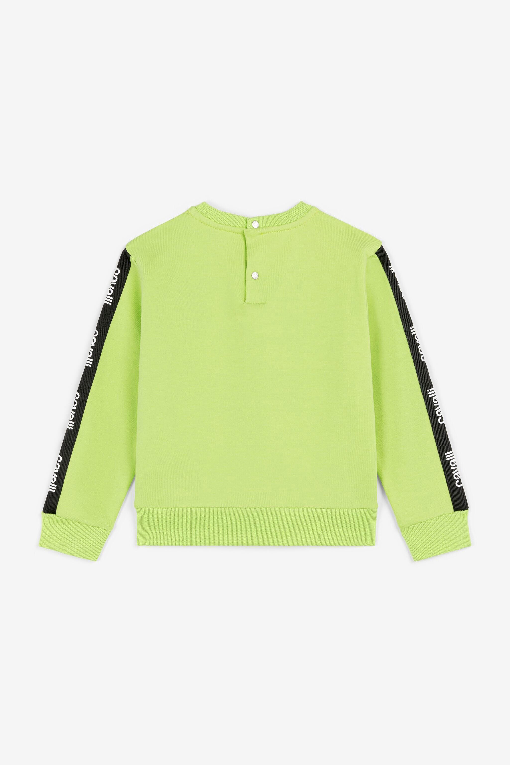 JU Felpa con bande logate VERDE FLUO OJT947-ISA2J