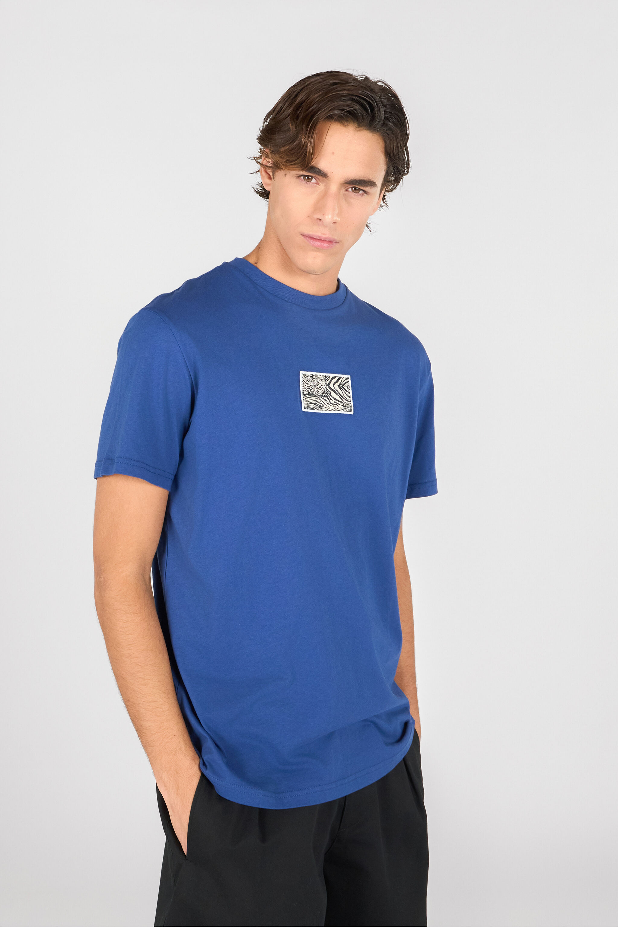 RC T-shirt con stampa animalier NAVY OOT60K-JD060