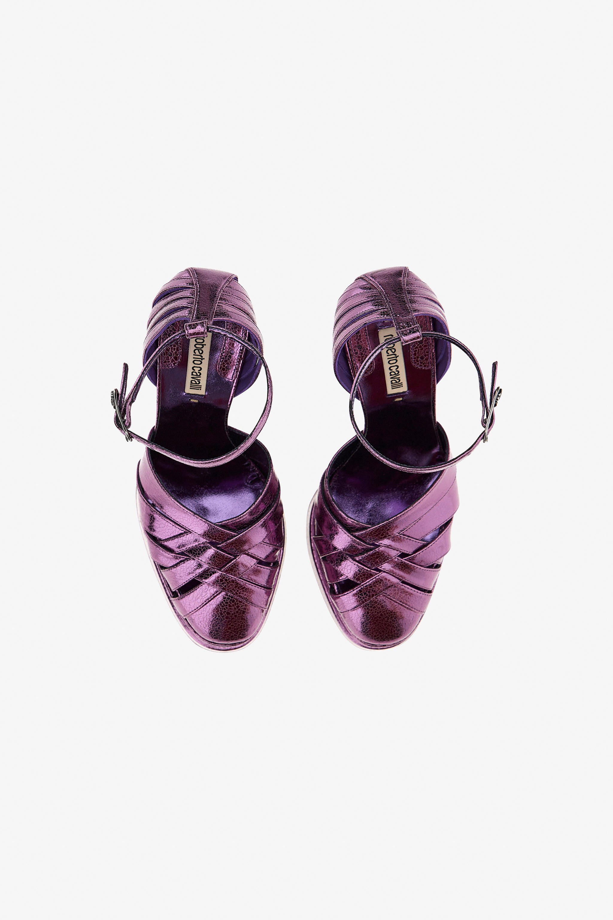 RC Platform sandals with woven upper Purple RKS008-PZ548