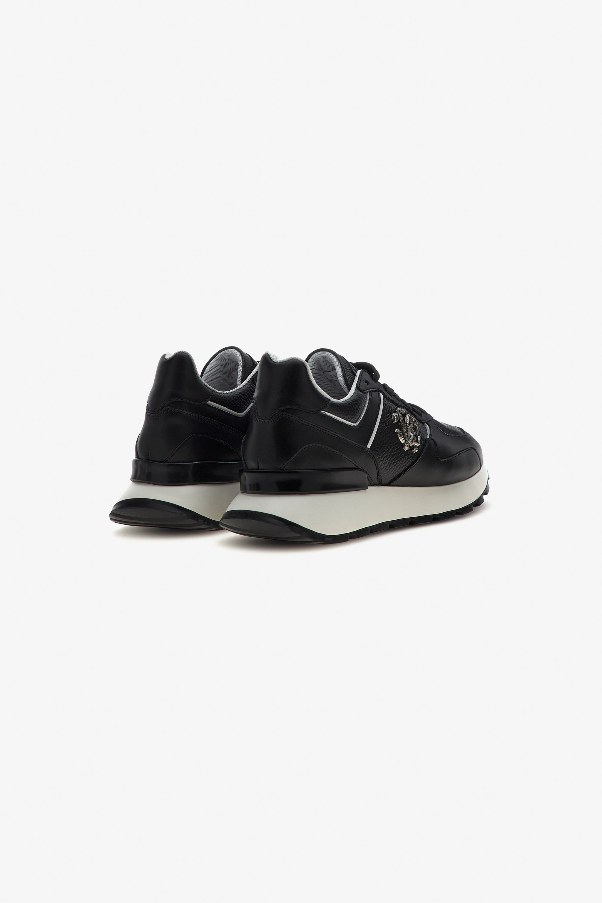 RC Sneakers with Monogram Mirror Snake Black RRS021-PZB28