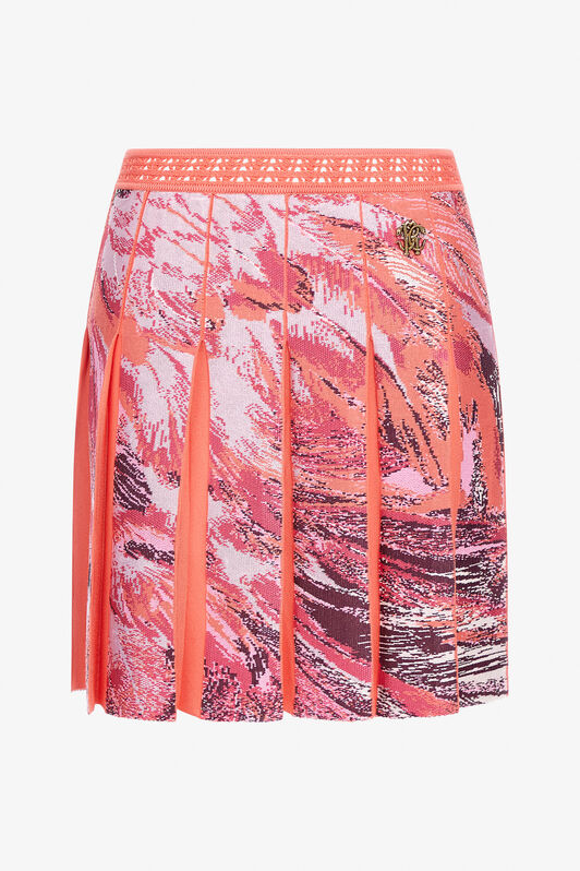 RC Plumage print knitwear skirt Fucsia SWM300-MI150
