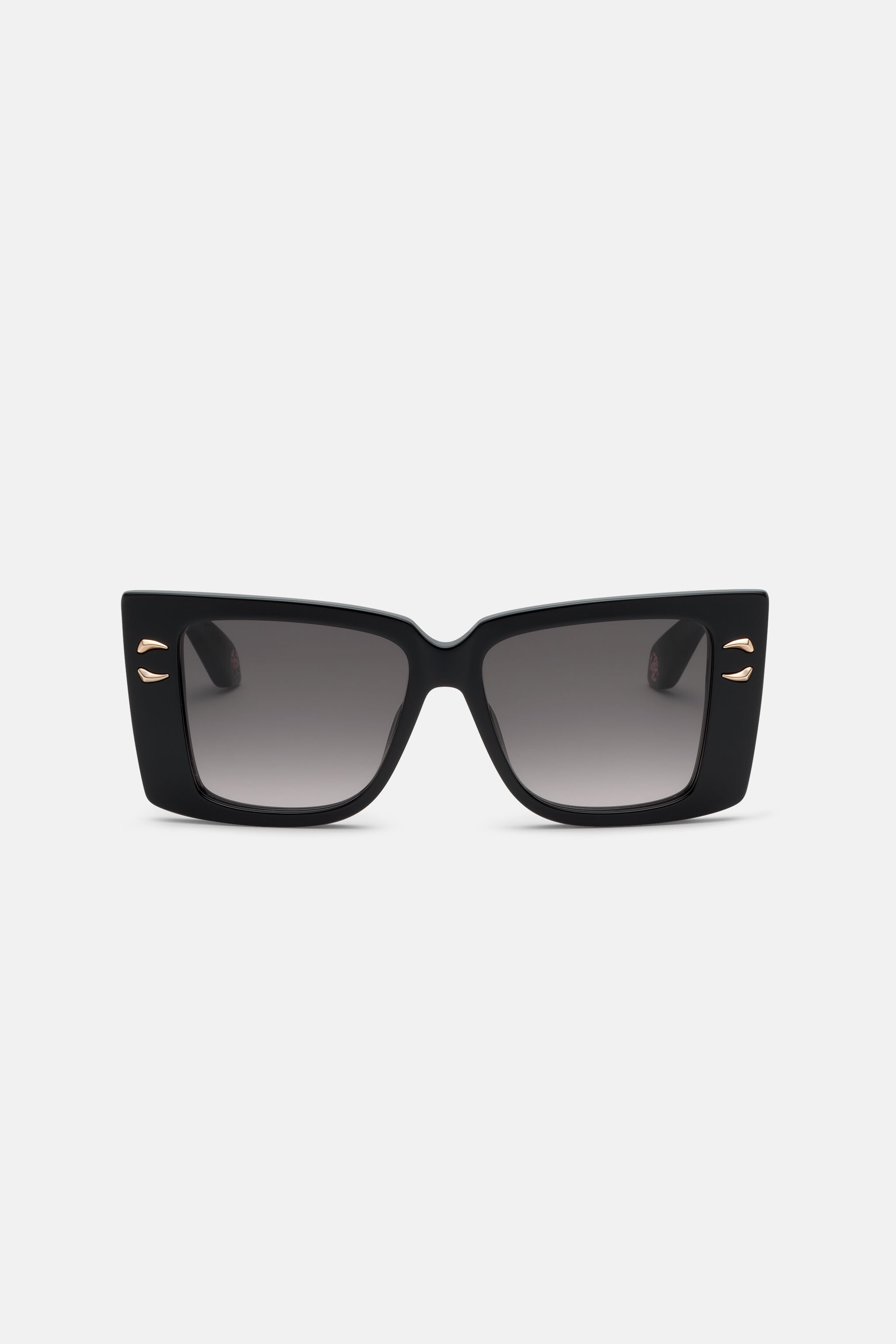RC Sunglasses with wide rectangualr front with fangs Black ALD023-ID180