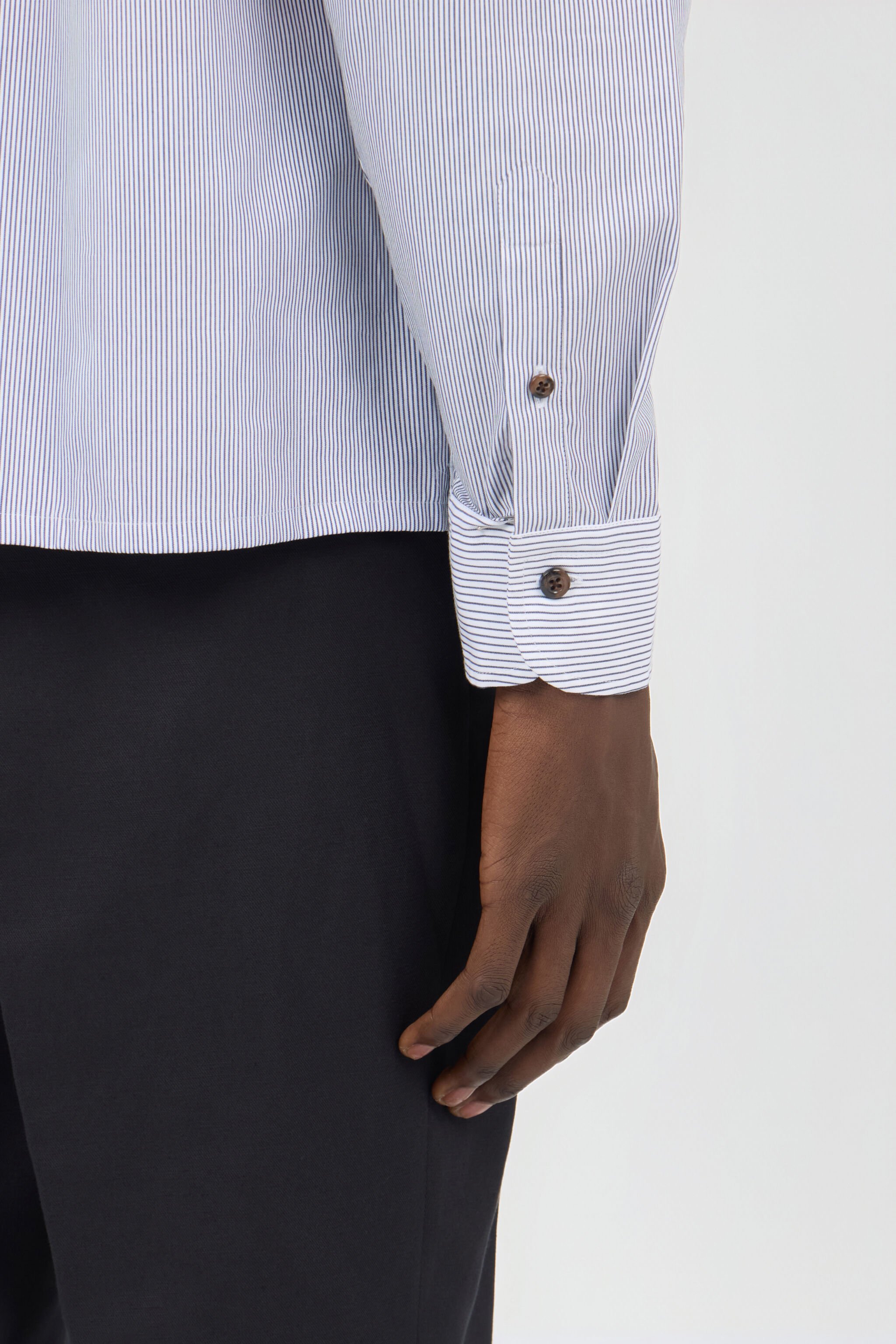 RC Camisa De Rayas Con Monogram RC WHITE/BLACK SOT70F-CH100