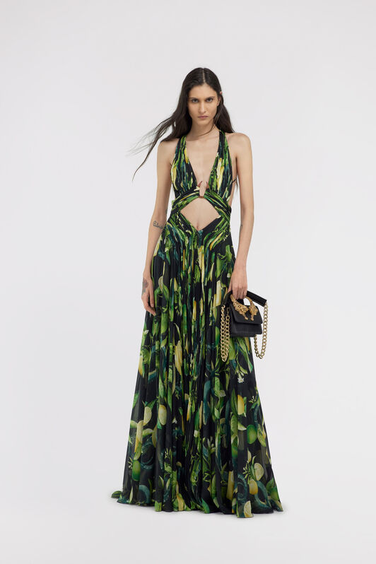 RC Lemon print Long Dress Schwarz SKT120-CTI89