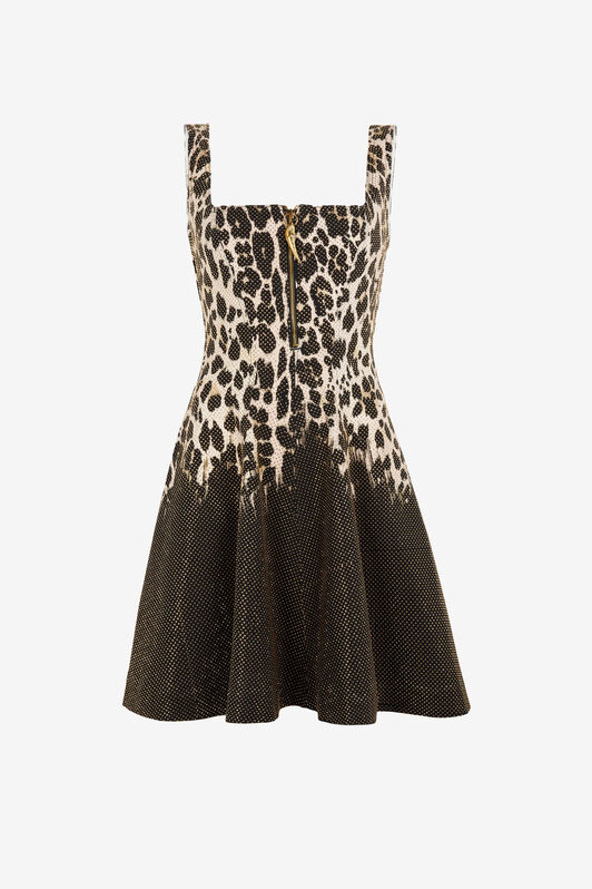 RC Queen Of Sicily-Print Studded Mini Dress ROSA/NERO OKJ119-DAC81