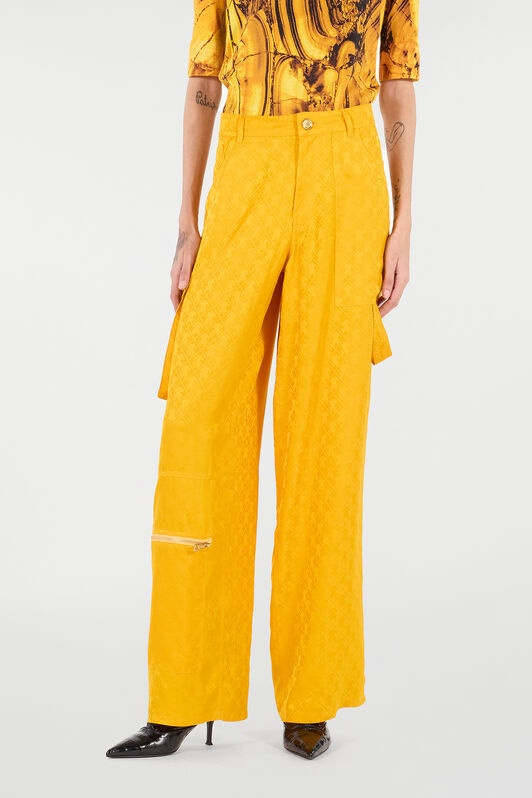 RC Pantaloni Con Monogram Mirror Snake All Over Giallo VKT202-RK010