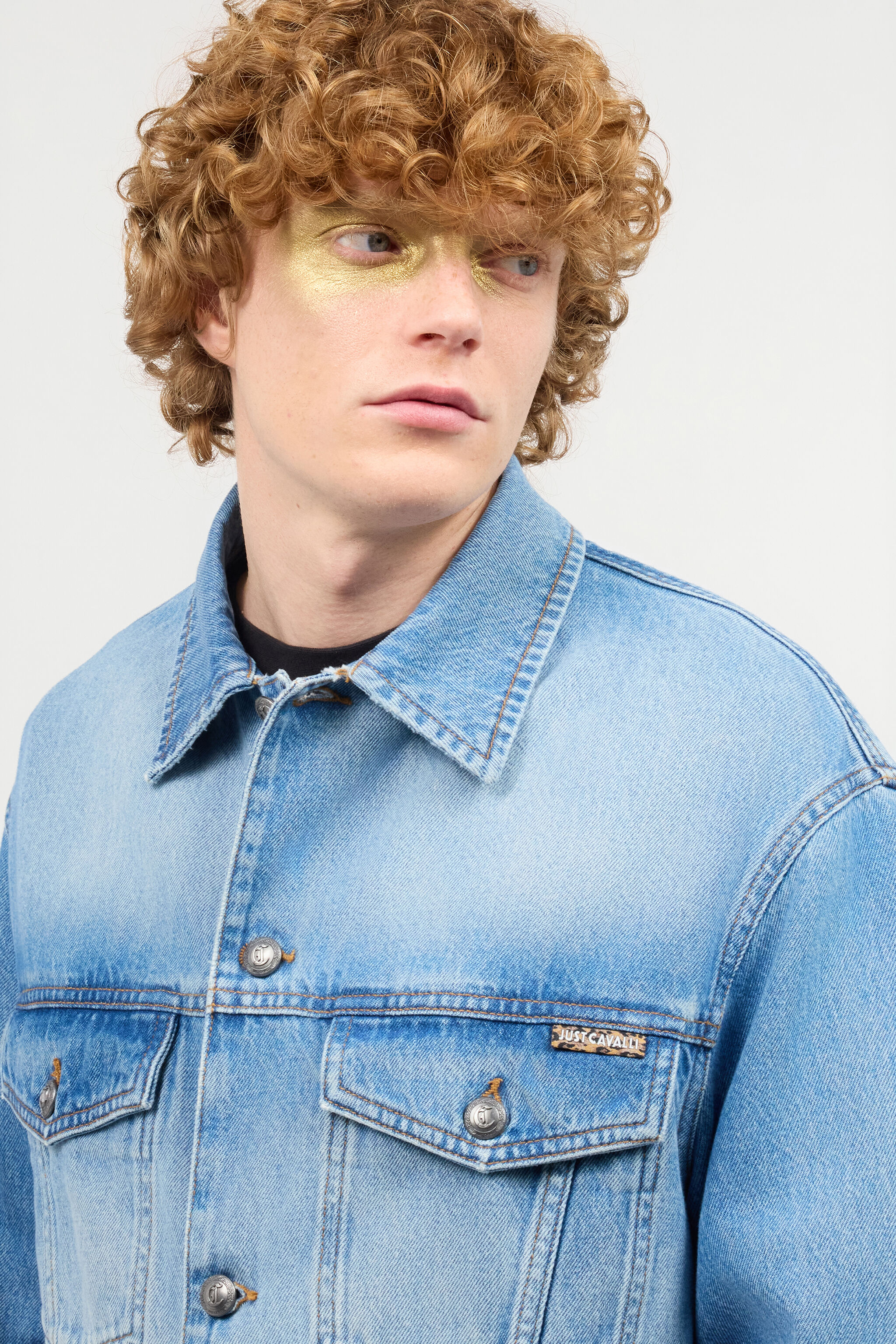 JC Denim Jacket With Lettering Light blue UFT077-UF115
