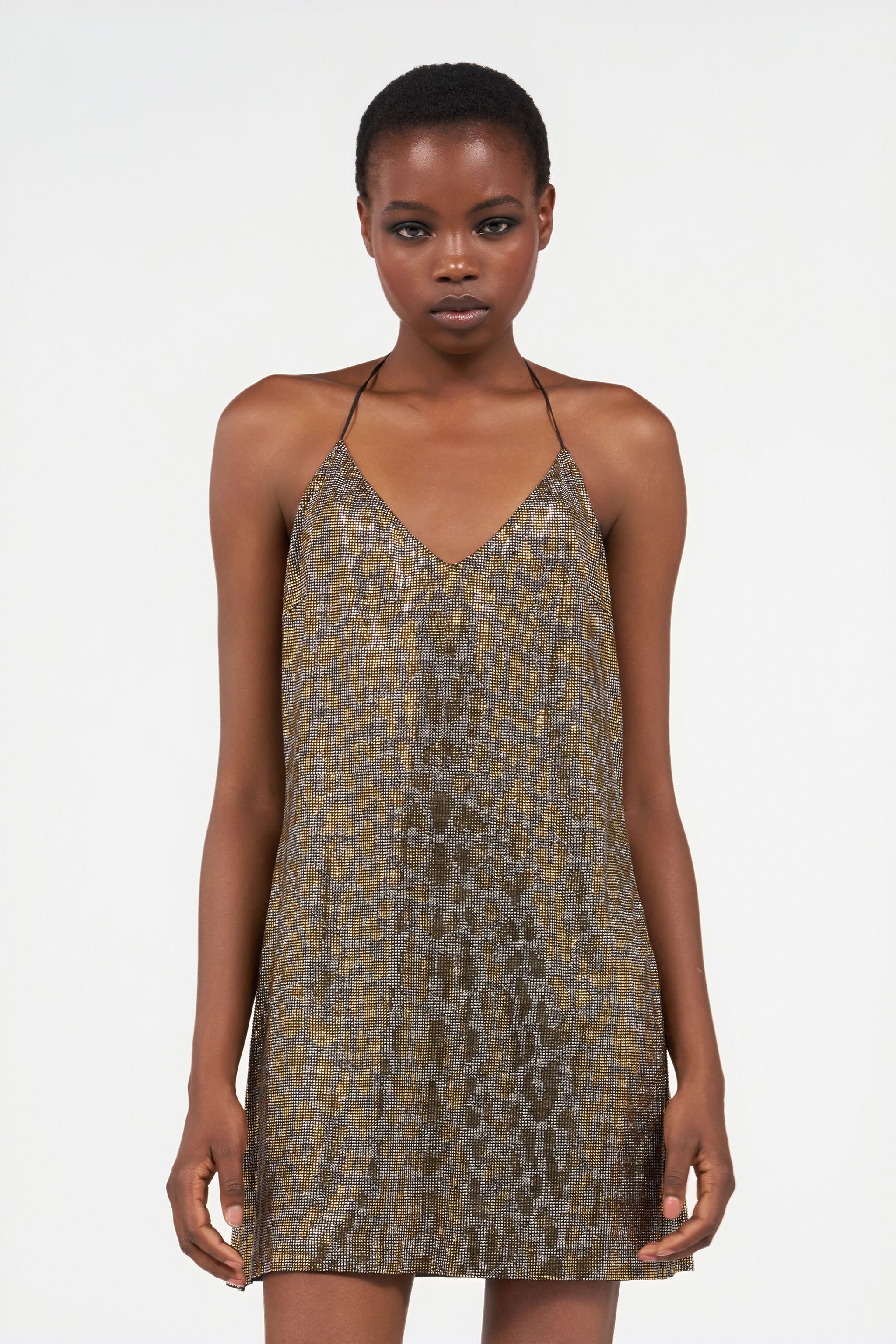 RC Embroidered Dress GOLD/CRYSTAL WKR140-JJ029