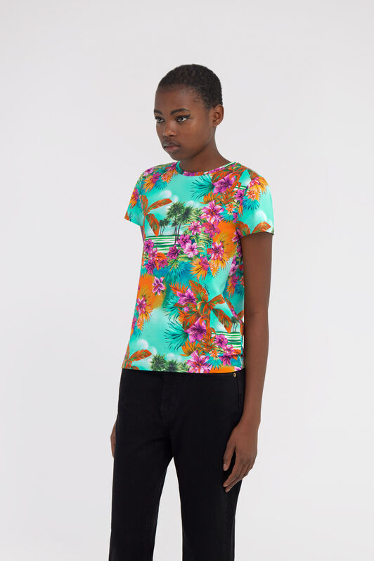 RC Hawaii print t-shirt Light blue SKT60H-3DI84