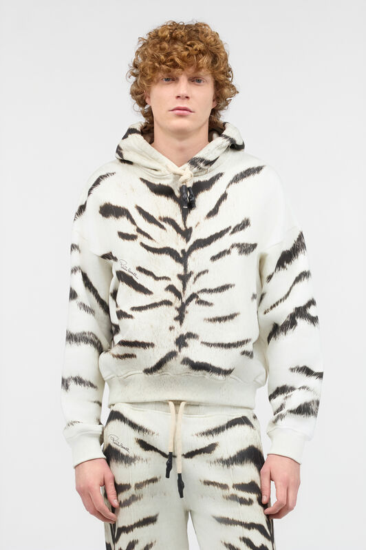 RC Herren-Sweatshirt Mit Print White Tigresse OGAT X Roberto Cavalli Schwarz/Weiß UNT69F-2GA39