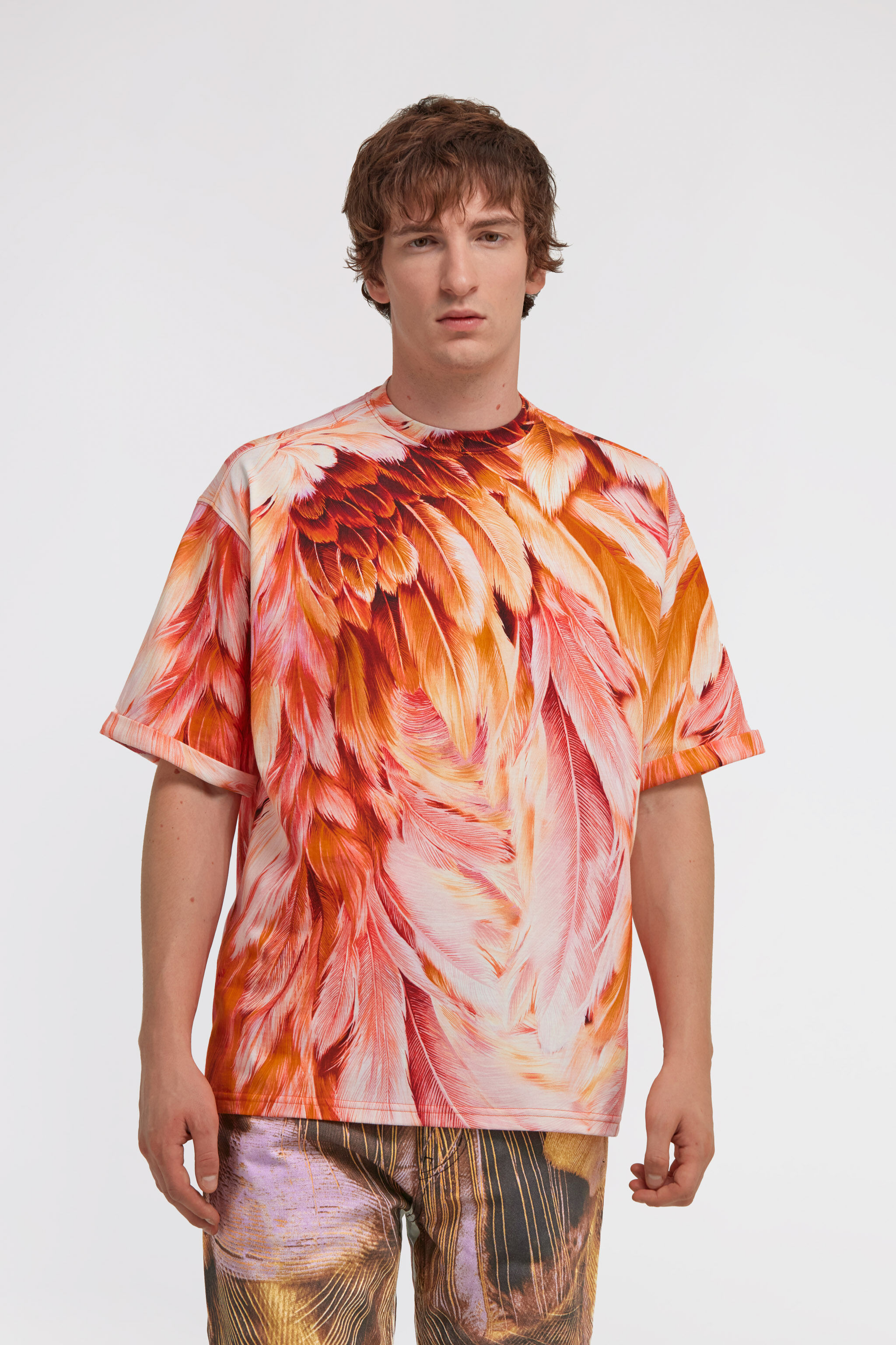 RC T-shirt con stampa Plumange Arancione SMT62A-3PL71