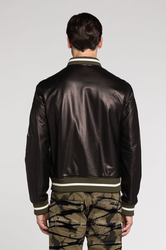RC Mirror Snake Leather Bomber Jacket RC Mirror Snake Leather Bomber Jacket Black RRP812-PFF01