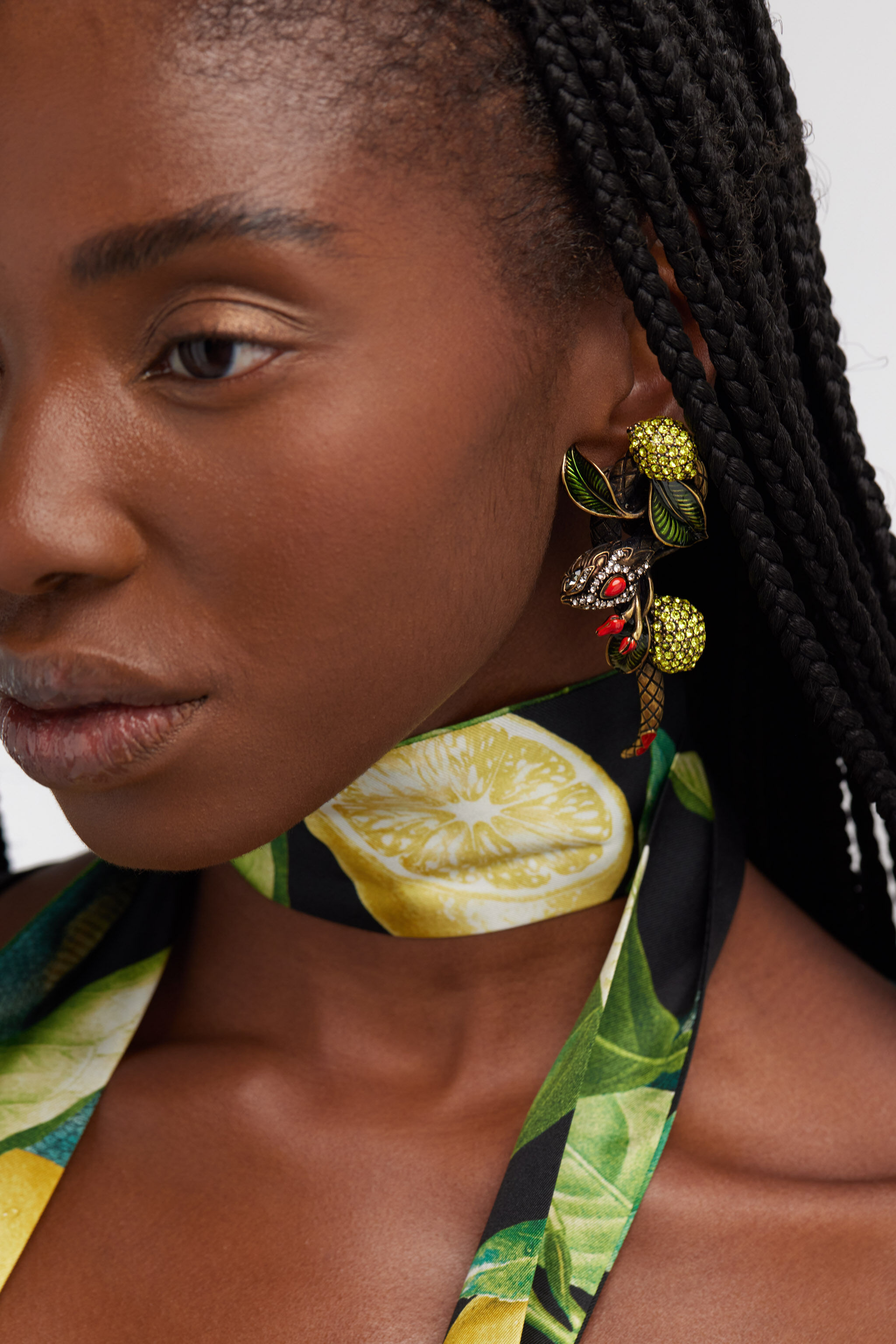 RC Lemon Snake earrings Gold SKG008-AM072