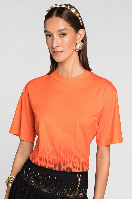 RC Leopard-print ombré T-Shirt RC Leopard-print ombré T-Shirt Orange QKT61C-3PF53