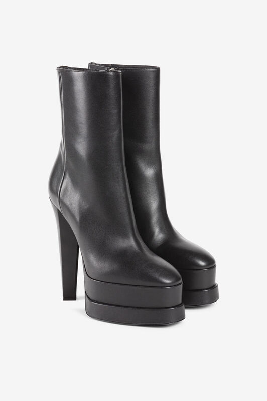 RC Botas de piel con plataforma Negro RKS010-PZV10