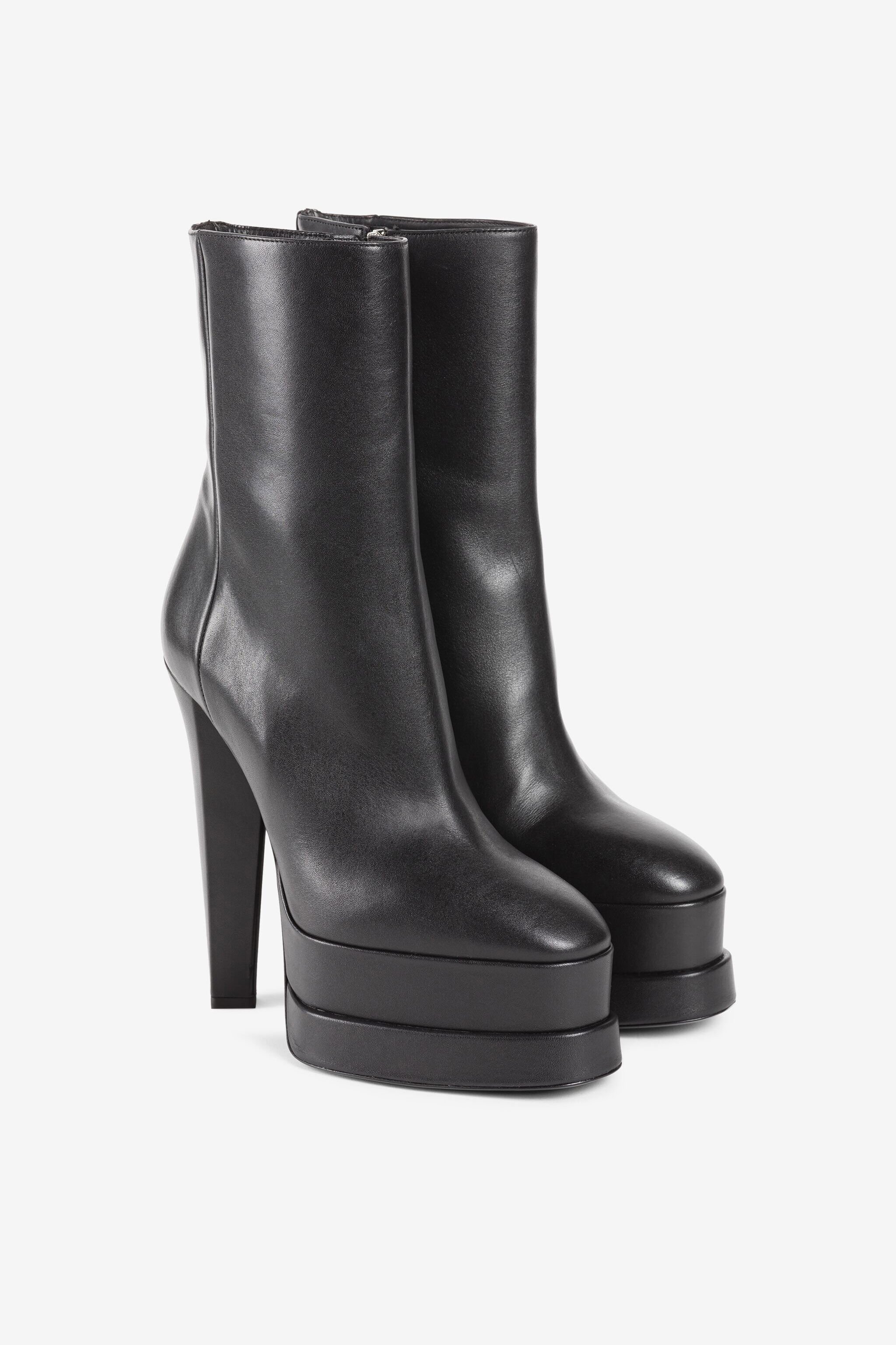 RC Botas de piel con plataforma Negro RKS010-PZV10