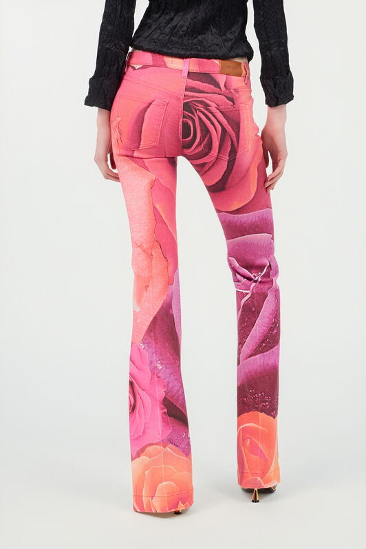 RC Fit & Flare Jeans With Garden Rose Print Fuchsia UKJ205-DAN48