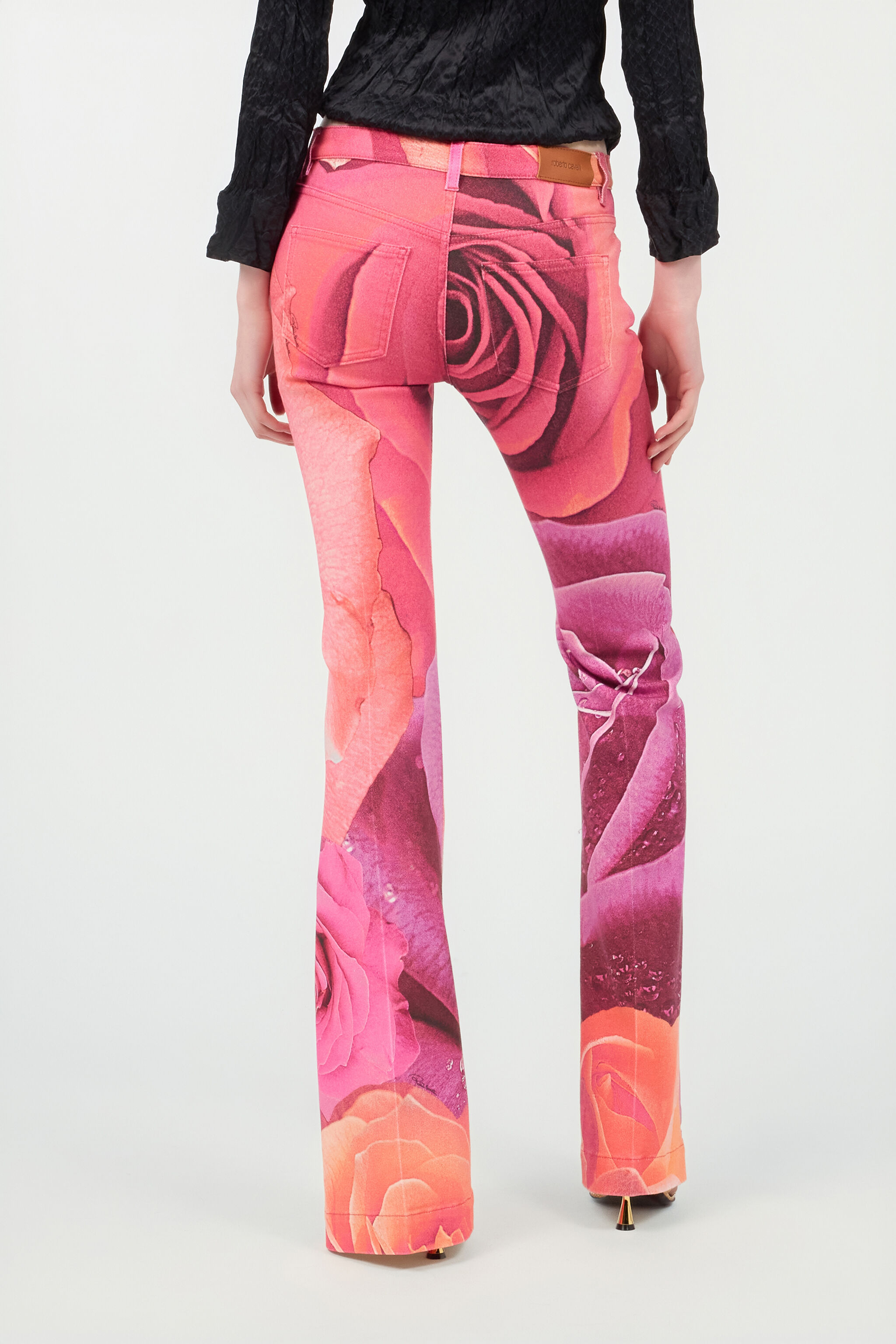 RC Fit & Flare Jeans With Garden Rose Print Fuchsia UKJ205-DAN48